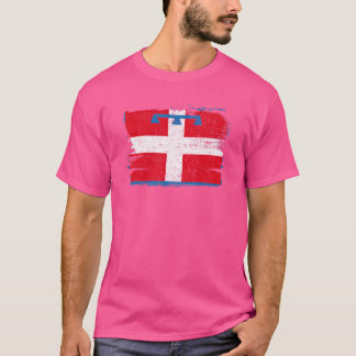 Piedmont Region Italian Turin Italy Flag Vintage R T-Shirt