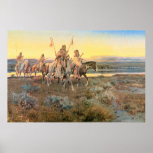 Piegans, by Charles M. Russell Poster