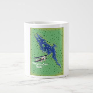 Pielinen Lake Finland map Large Coffee Mug