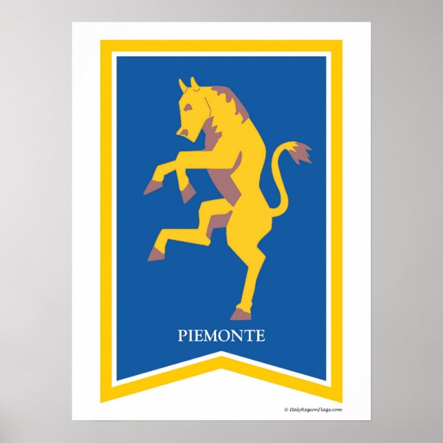 Piemonte Italy Regional Crest Art Print (Front)