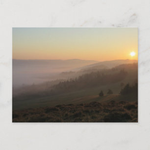 Pieniny autumn sunrise postcard