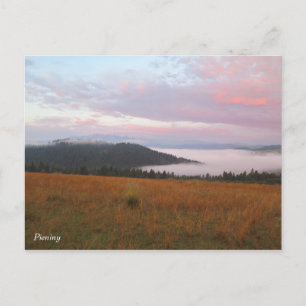 Pieniny mountains sunrise postcard