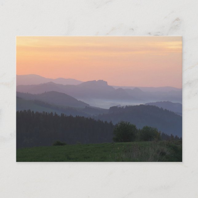 Pieniny sunrise postcard (Front)