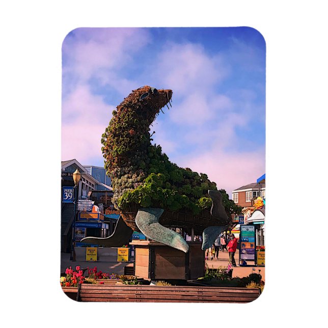Pier 39 Sea Lion Statue #2 Magnet (Vertical)