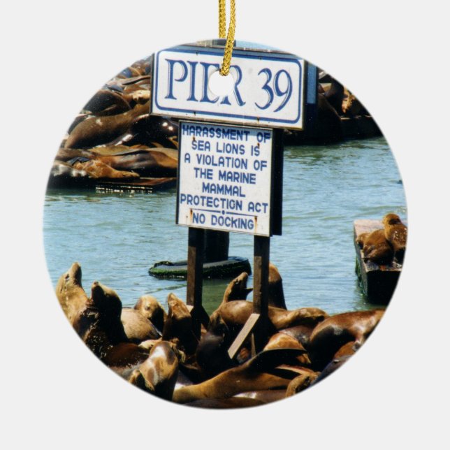 Pier 39 Sea Lions Ornament (Front)