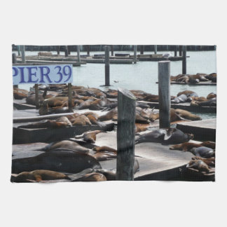 Pier 39 Sea Lions Tea Towel