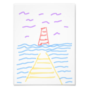 Pier and Lighthouse Photo Enlargement