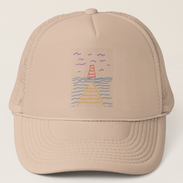 Pier and Lighthouse Trucker Hat (Front)