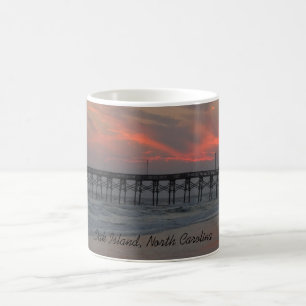 Pier and Sunset - Oak Island, NC Coffee Mug