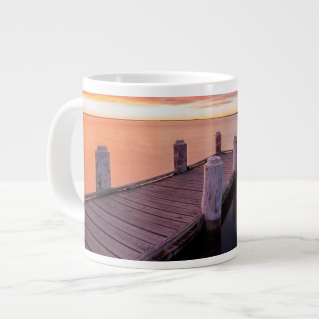Pier at Lake Illawarra Large Coffee Mug (Front Left)