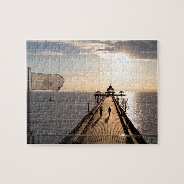 Pier at Sunset - Clevedon, Somerset, UK - Jigsaw Puzzle (Horizontal)