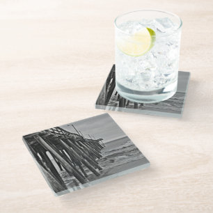 Pier by Shirley Taylor Glass Coaster