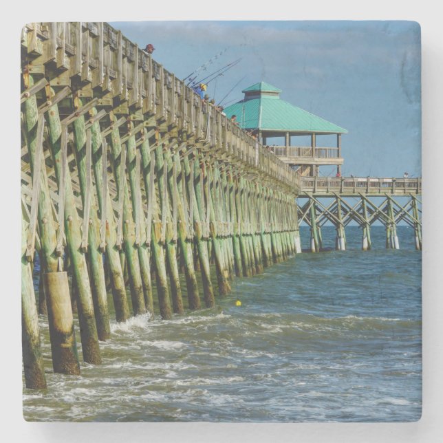 Pier Fishing Stone Coaster (Front)