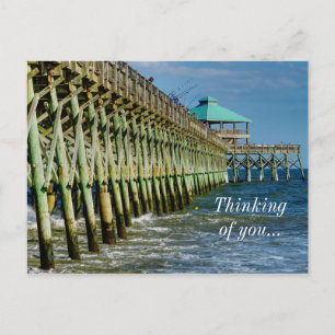Pier Fishing Thinking Of You Postcard