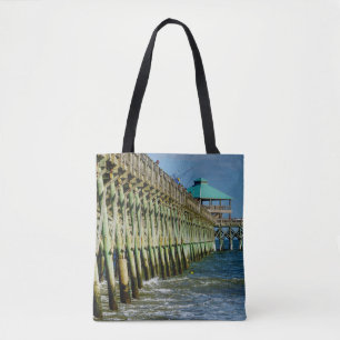 Pier Fishing Tote Bag