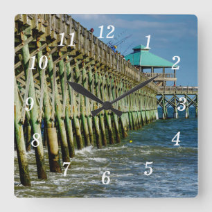 Pier Fishing Wall Clock