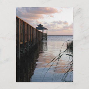 Pier & Gazebo at Sunset, Outer Banks NC Postcard