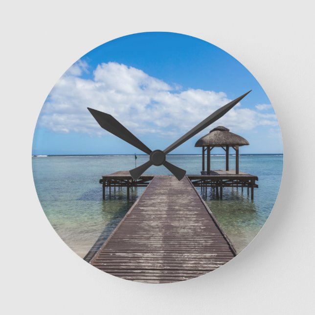 Pier into the ocean flic en flac mauritius round clock (Front)