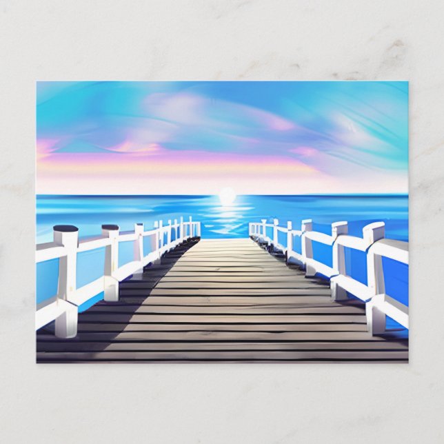 Pier, Ocean and Sky at Dawn Postcard (Front)