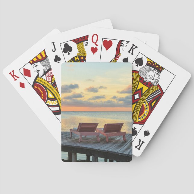Pier overlooks the ocean, Belise Playing Cards (Back)