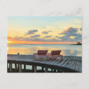 Pier overlooks the ocean, Belise Postcard