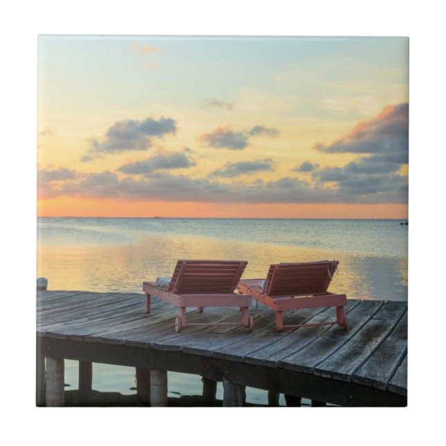 Pier overlooks the ocean, Belise Tile (Front)