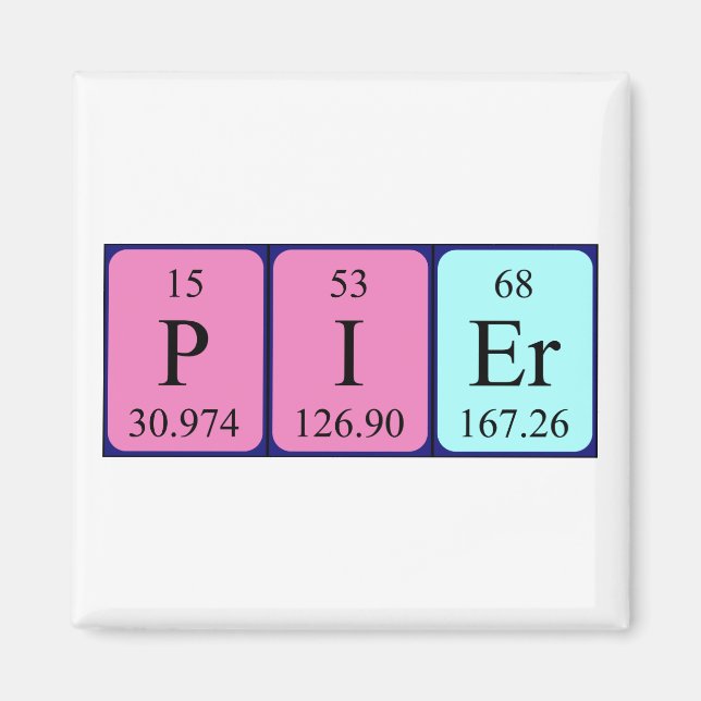 Pier periodic table name magnet (Front)