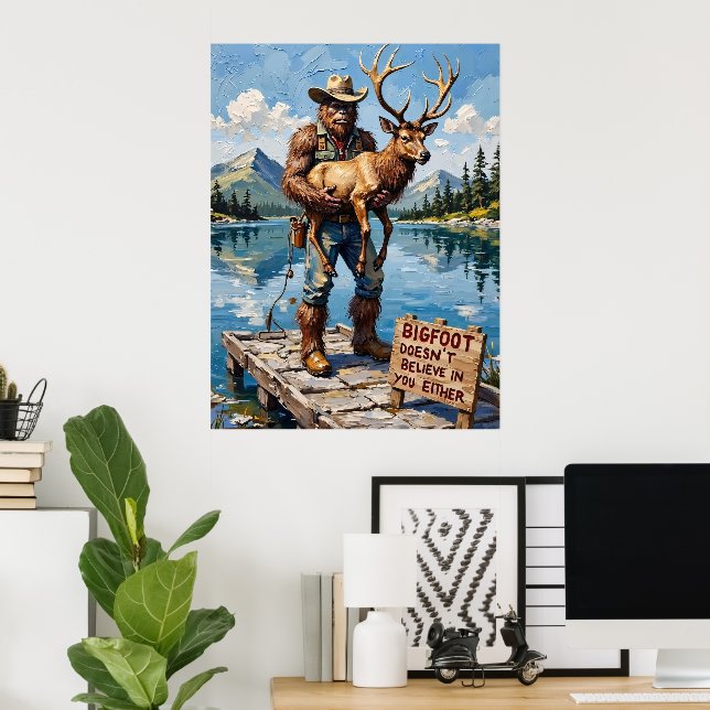 Pier Ponderings: Bigfoot and the Elk Poster (Home Office)