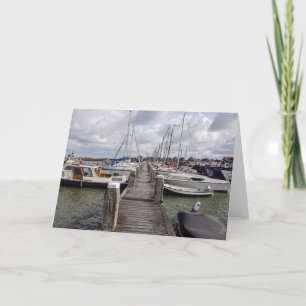 Pier with boats and yachts in Marken Netherlands Holiday Card