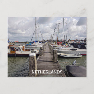 Pier with boats and yachts Marken Netherlands Postcard