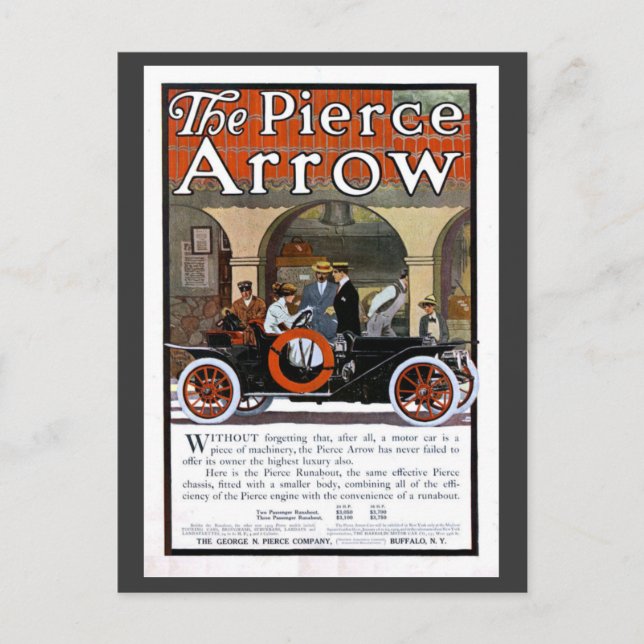 Pierce Arrow Motor Car Postcard (Front)