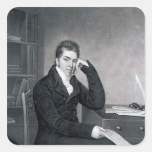 Pierce Egan, engraved by Charles Turner Square Sticker