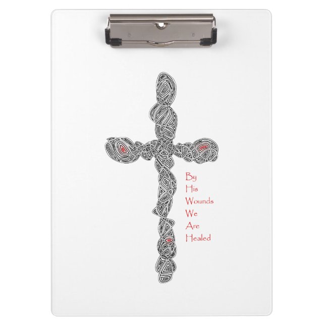Pierced Cross - Isaiah 53:5 Clipboard (Front)