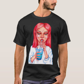Pierced girl with cocktail T-Shirt