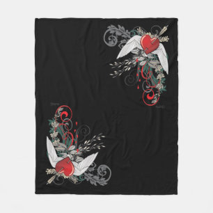 Pierced Heart on Wings Fleece Blanket