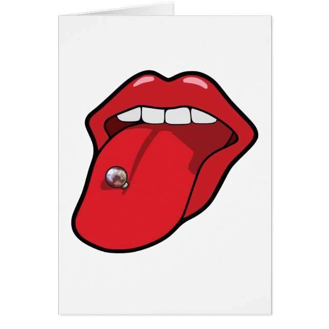 Pierced tongue illustration, card (Front)