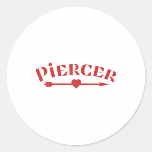 Piercer Arrow Heart Professional Piercing Shop Red Classic Round Sticker