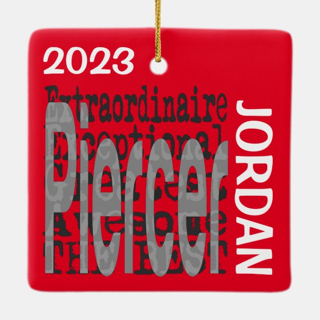 Piercer Extraordinaire CUSTOM Ceramic Ornament (Back)