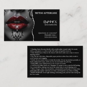 Piercing Aftercare Instructions Business Card