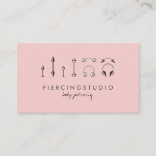 Piercing Body Jewellery Sterling Silver Pink Business Card