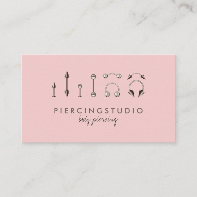 Piercing Body Jewellery Sterling Silver Pink Business Card (Front)