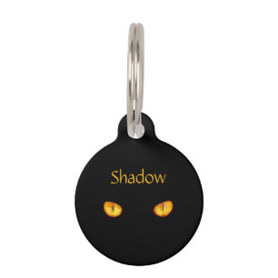Piercing Eyes of Black Cat Name and Number  Pet Tag