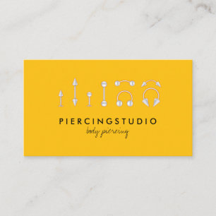 Piercing orange yellow business card