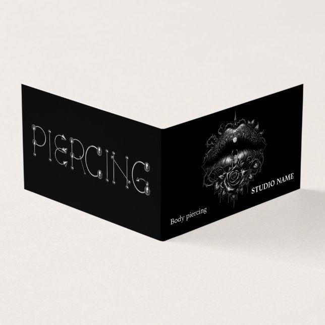 Piercing salon Business Card (Outside)