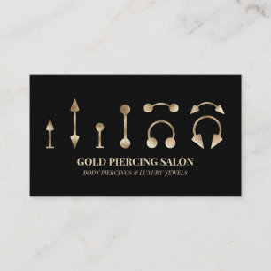 Piercing Specialist Golden JEWELS Business Card