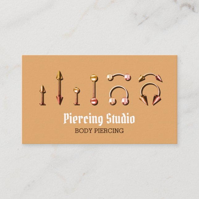 Piercing Specialist Modern Colour Business Card (Front)