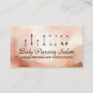 Piercing Specialist Watercolor Rosegold Business Card