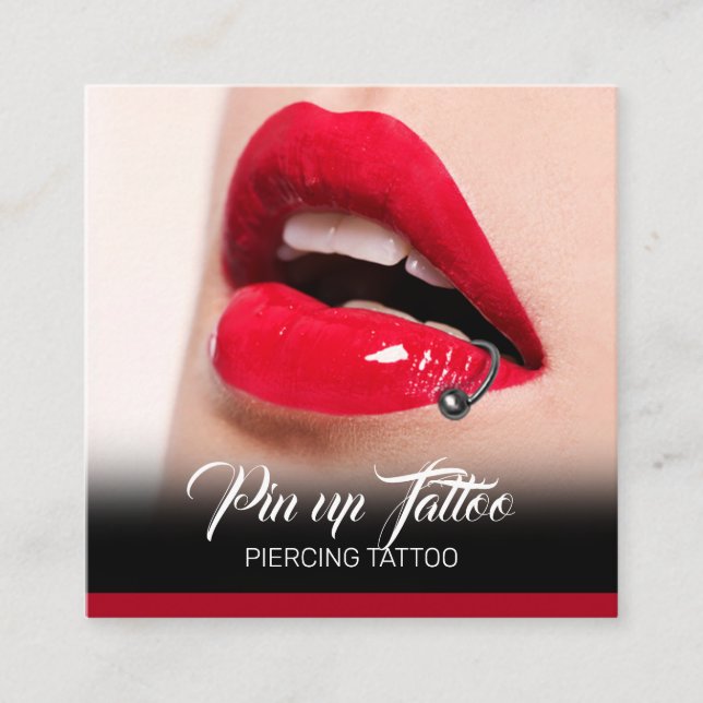 Piercing Studio Tattoo Piercing specialist Square Business Card (Front)