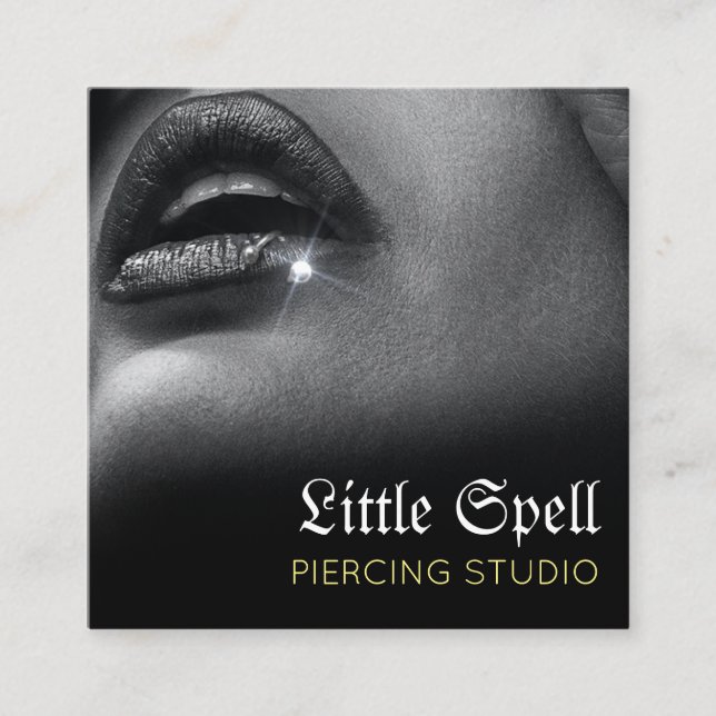 Piercing Studio Tattoo Piercing specialist Square Business Card (Front)