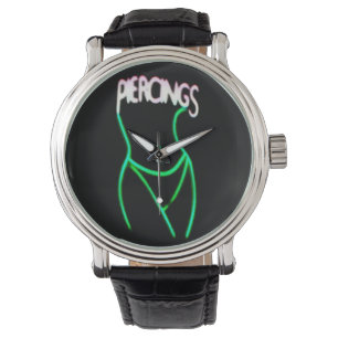 Piercings Neon Lady Silhouette -Green Watches